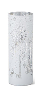 White Laser Engraved Winter Scene LED