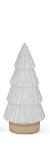 White Glazed Ceramic Ribbed Tree