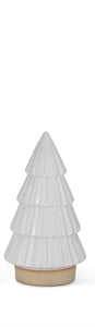 White Glazed Ceramic Ribbed Tree