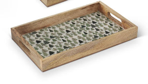 Wood Tray w/Christmas Trees