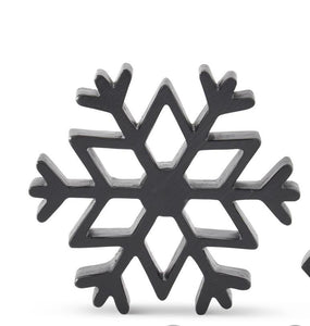 6 Inch Matte Black Resin Snowflake