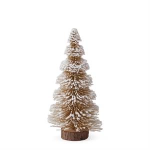 Flocked Gold Glittered Bottle Brush Tree