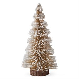 Flocked Gold Glittered Bottle Brush Tree