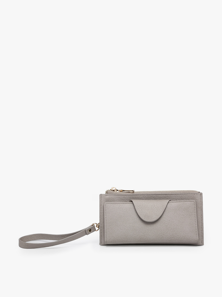 Grey Kyla RFID Wallet w/ Snap Closure