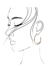 HAMMERED U SHAPE HOOP DROP EARRINGS