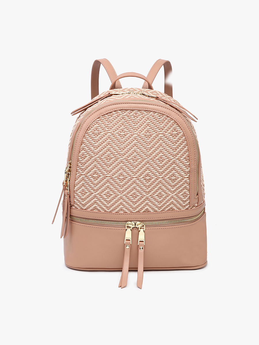 Black Zahava Woven Diamond Backpack