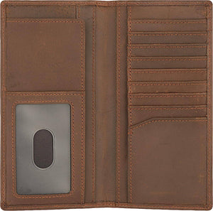 Dark BrownLeather Bifold Wallet Long Wallet