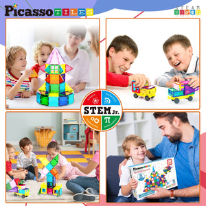 PicassoTiles 101pc Magnetic Tile Building Blocks