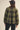 GREEN PLAID QUILTED JACKET WITH CONTRAST CORDUROY DETAIL