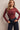 Burgundy Stretch Floral Lace Knit Top