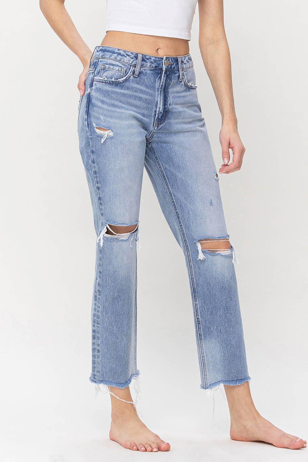 SUPER HIGH RISE RELAXED STRAIGHT JEANS