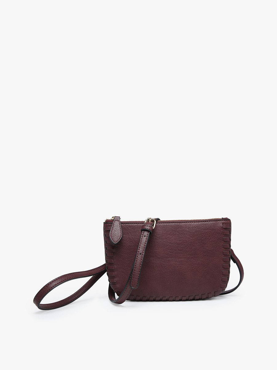 Peacock Bonnie Dual Compartment Whipstitch Crossbody