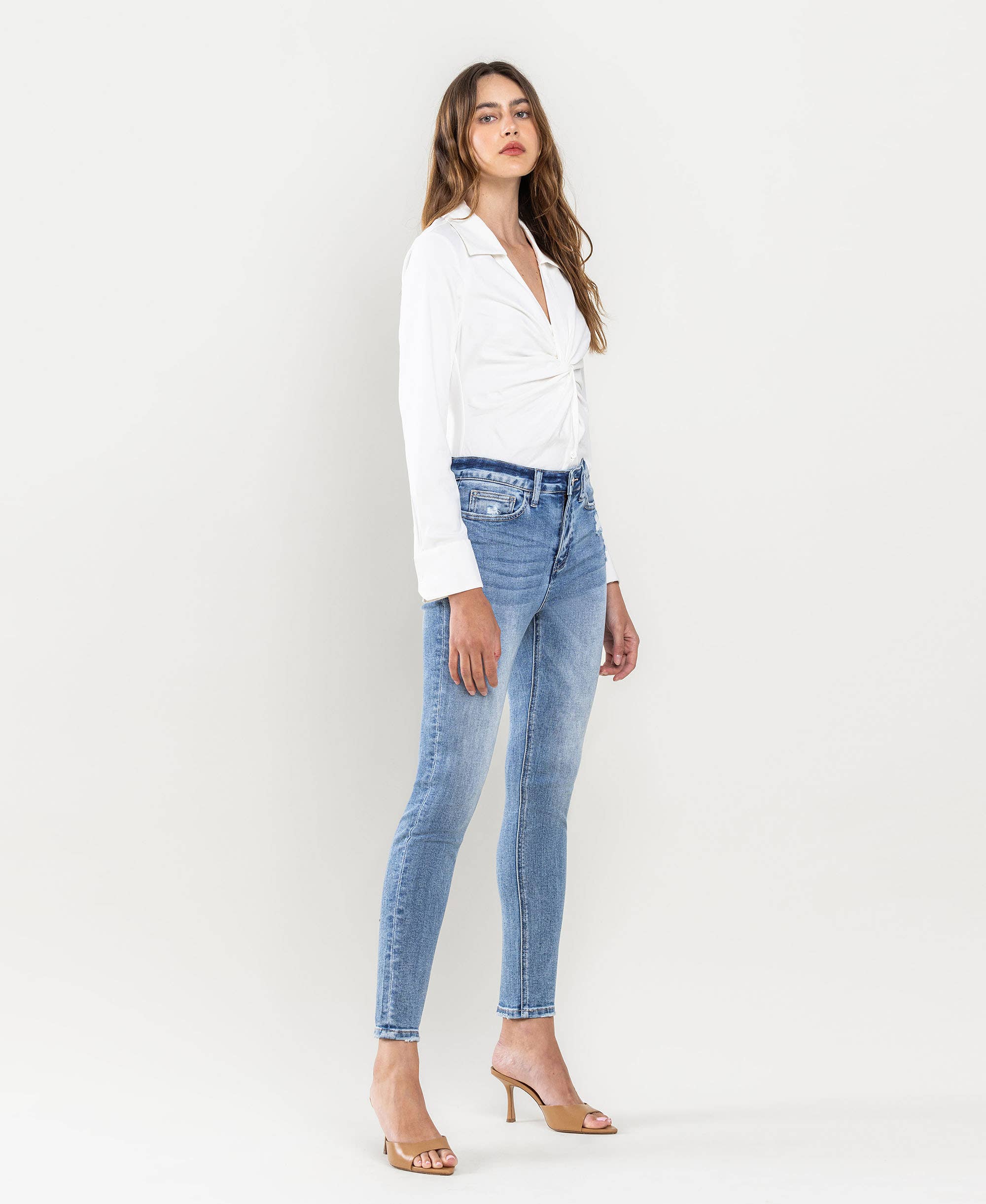 High Rise Ankle Skinny Jean by Lovervet by Vervet