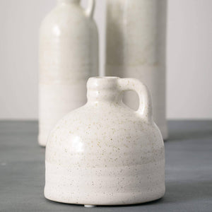 WHITE SPECKLED JUG VASE