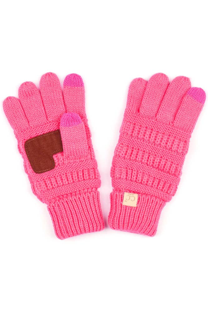 Black C.C Kids Knit Gloves