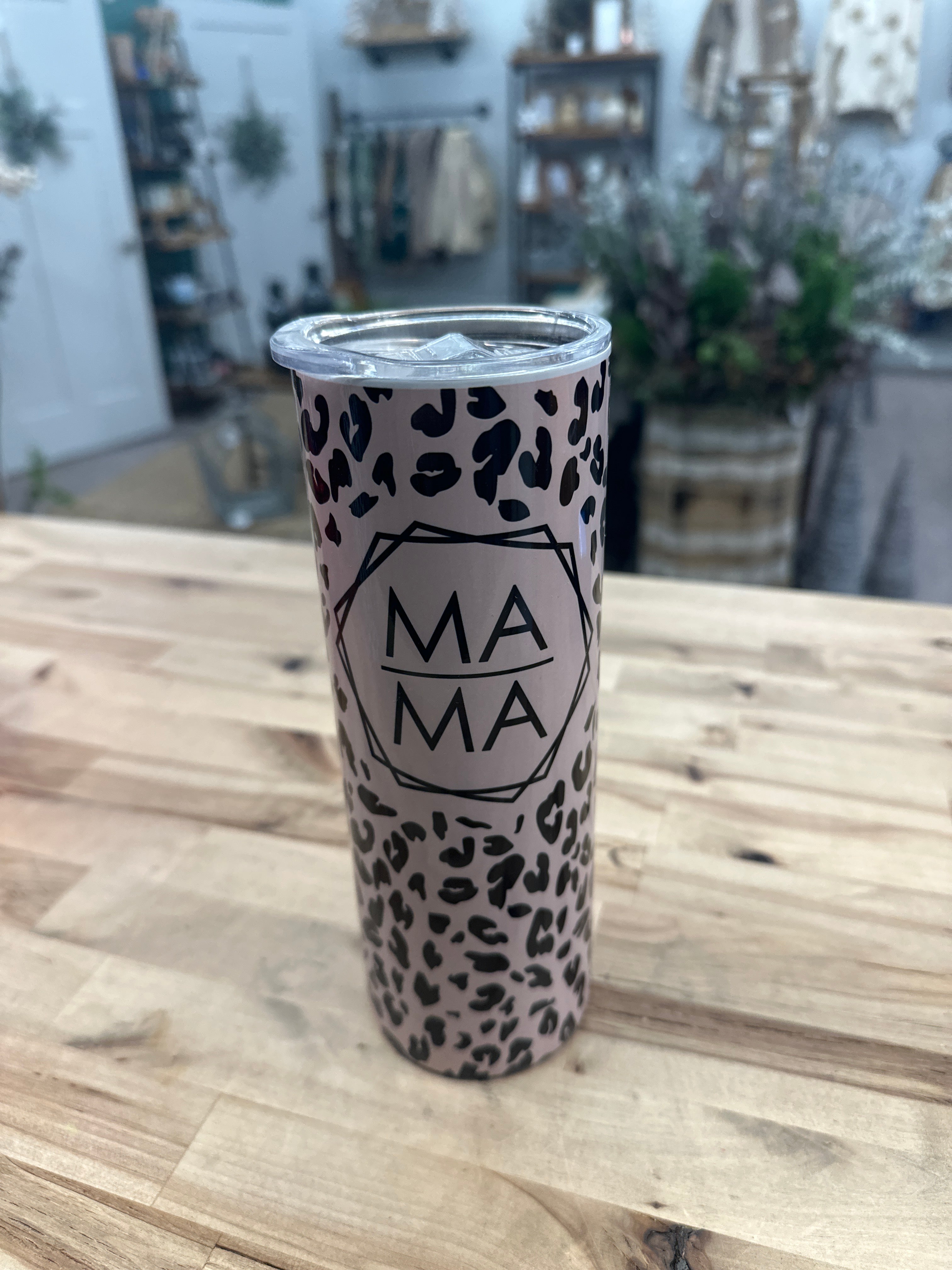 Pink Cheetah Mama Tumbler