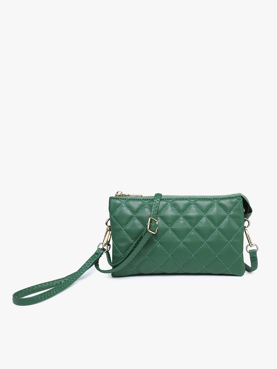 Tan Riley Quilted Crossbody/Wristlet