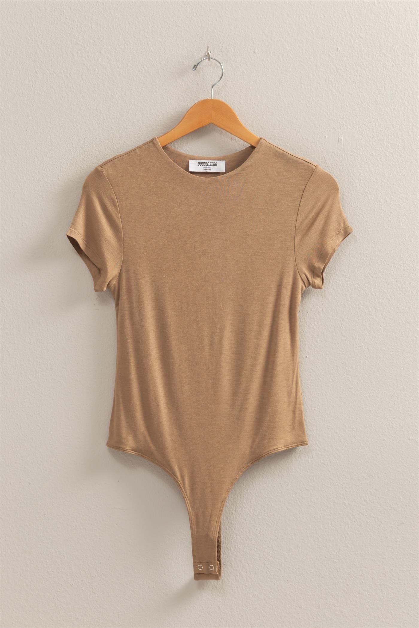 Mocha Double Layered Cap Sleeve Bodysuit