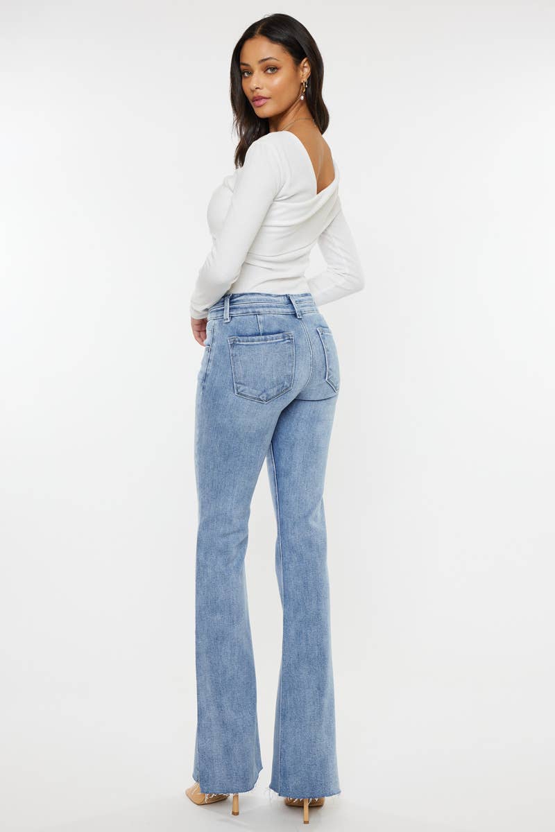 Mid-Rise Double Band Flare Jeans