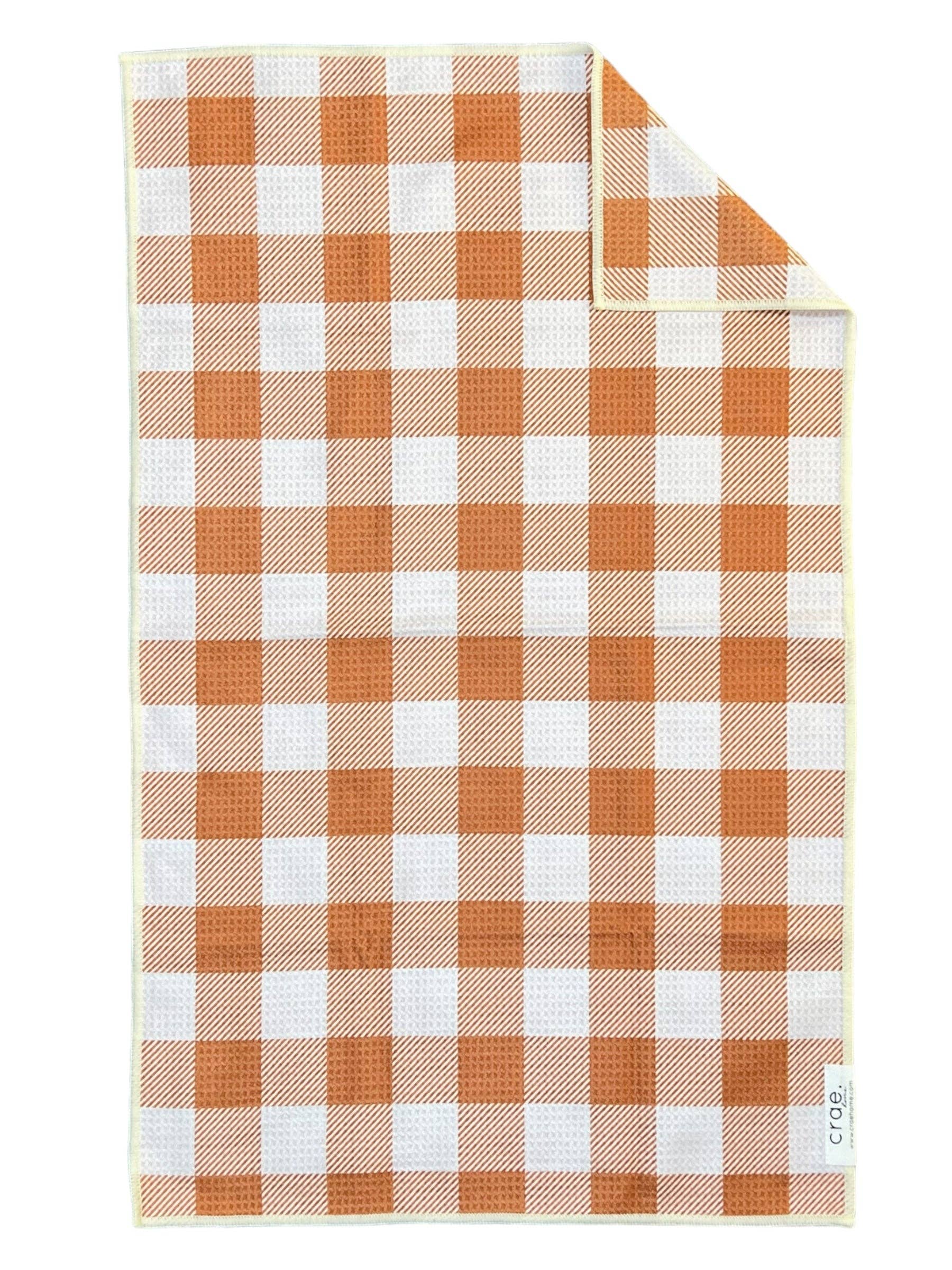 Sienna: Double-Sided Hand Towel: Cream/Rust Orange / 17x27 in / Hand Towel