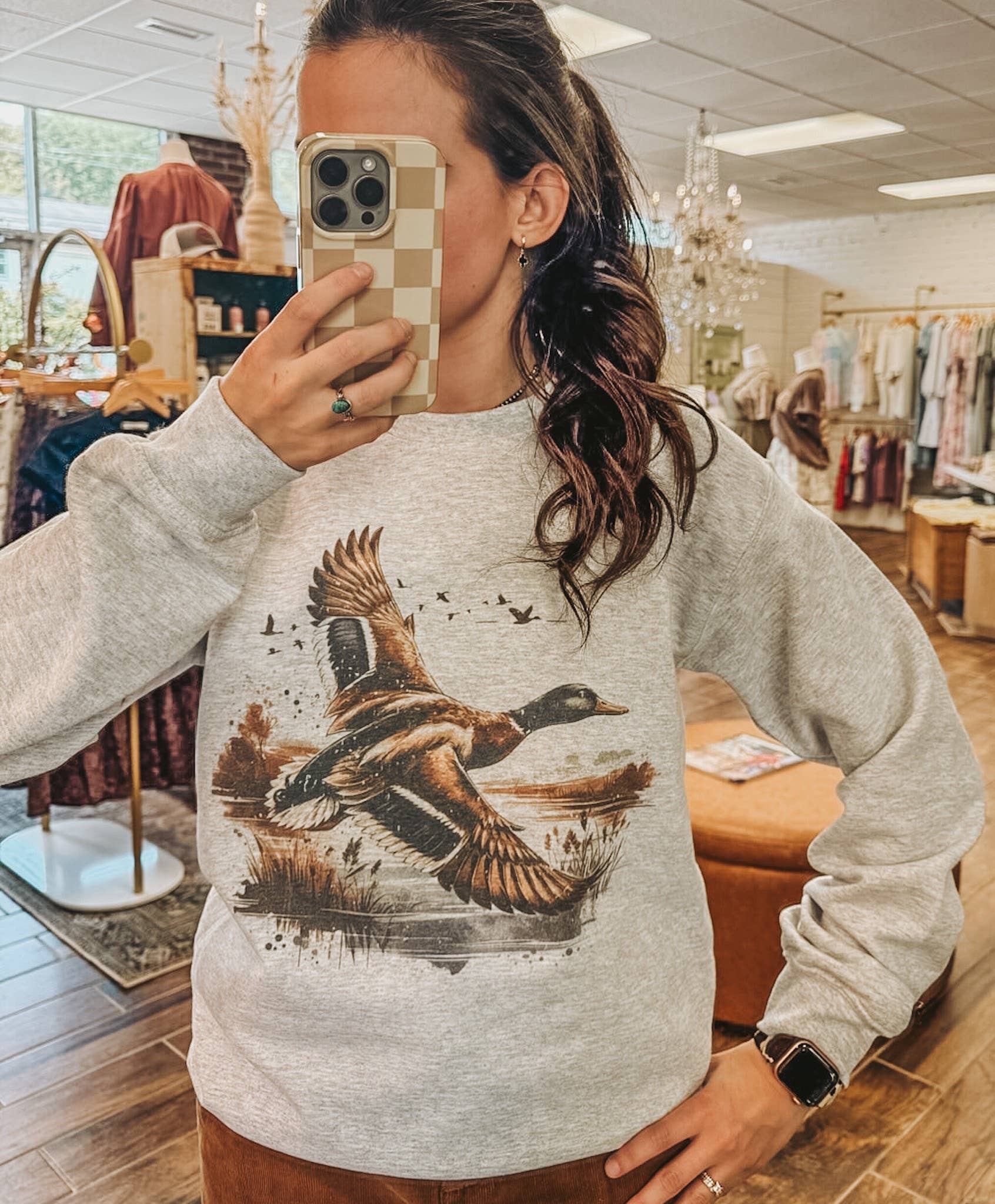 Ash Vintage Mallard Wilderness Crew Neck Duck Sweatshirt