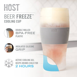 Beer FREEZE™ Cooling Cup Insulated w/ Cooling Gel - Gray