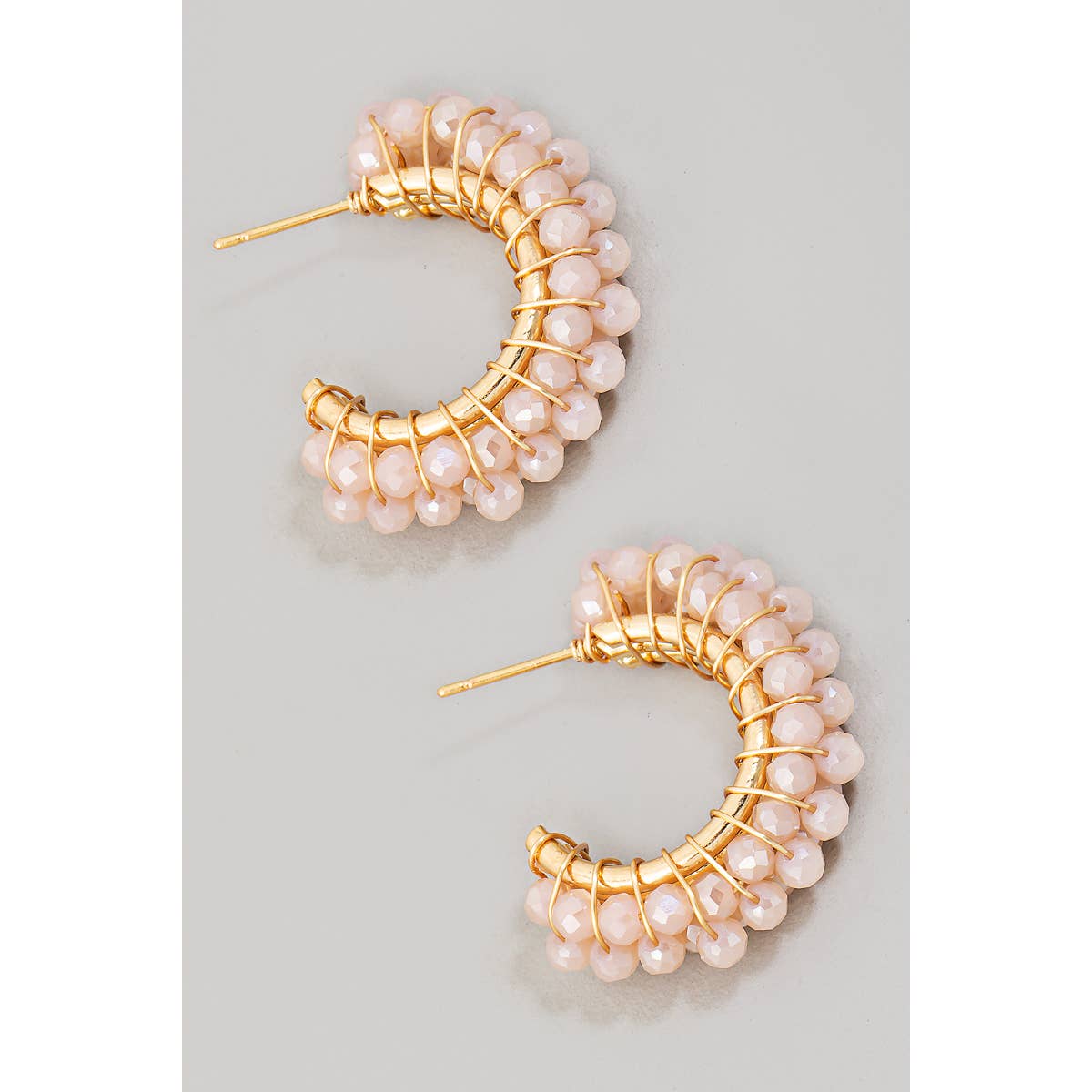 Cluster Beaded Hoop Earrings