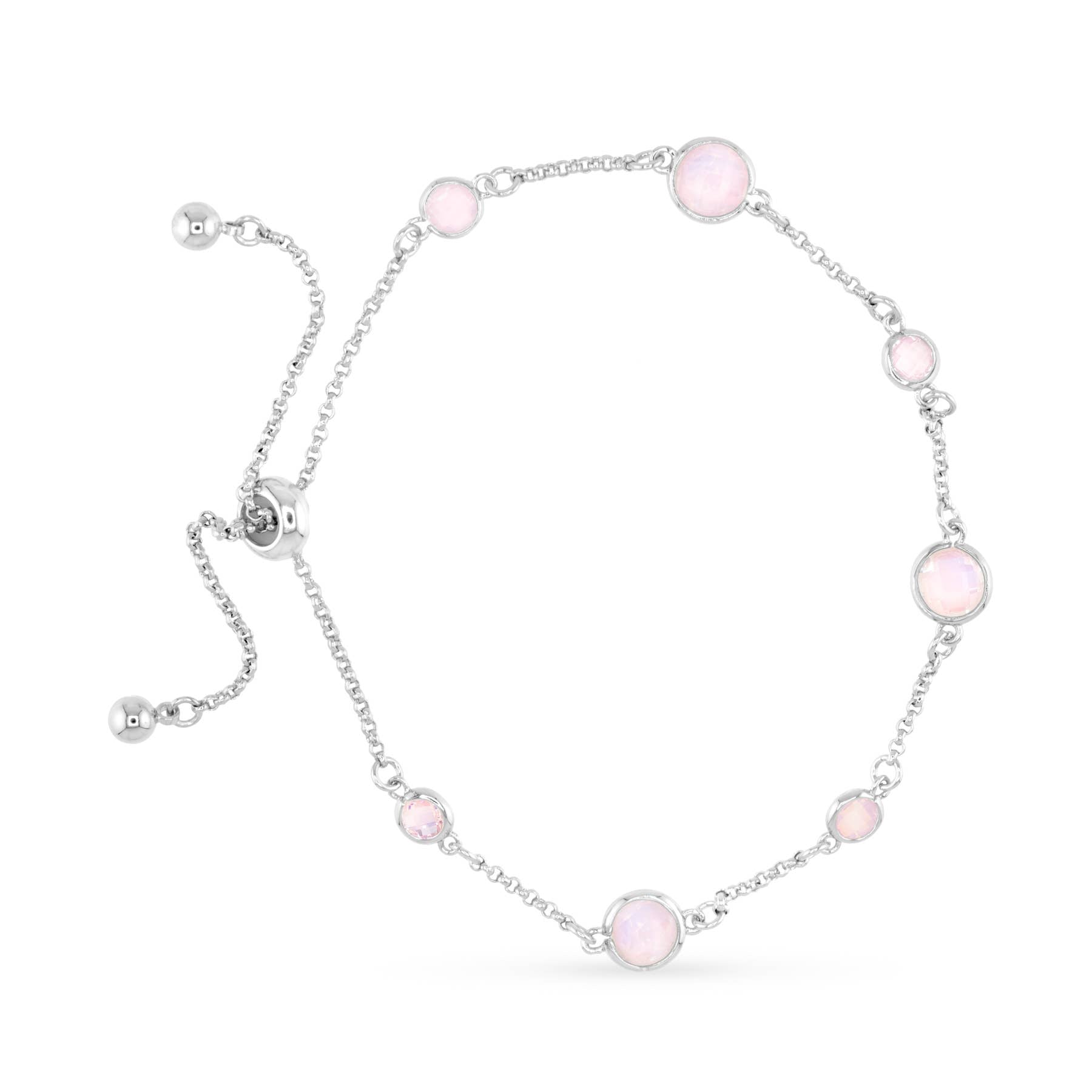 Faceted CZ Bracelet | Ice Blu Collection: Pink / 18K Gold Dipped