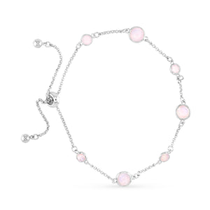 Faceted CZ Bracelet | Ice Blu Collection: Pink / 18K Gold Dipped