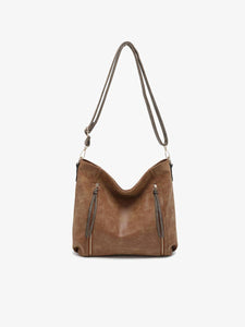 Tan/Grey Mina Distressed Hobo Bag