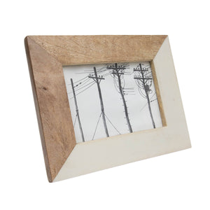 Finn 5x7 Photo Diagonal White Resin and Wood Picture Frame