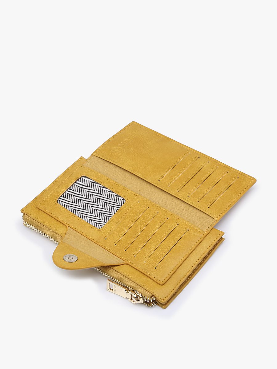 Black Kyla RFID Wallet w/ Snap Closure