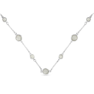 Faceted CZ Necklace | Ice Blu Collection: Milky White / 18K Gold Dipped