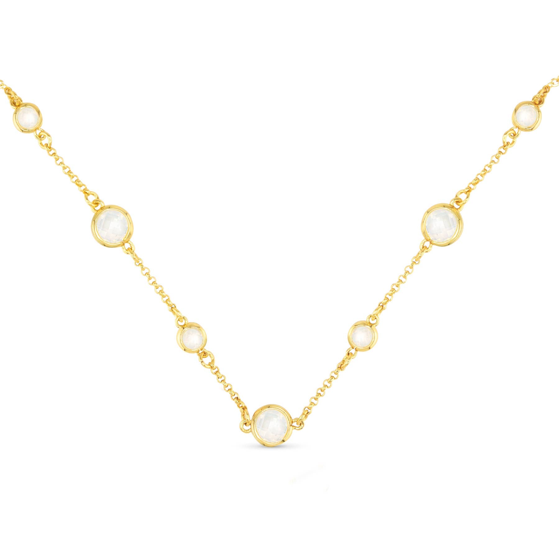 Faceted CZ Necklace | Ice Blu Collection: Pink / 18K Gold Dipped
