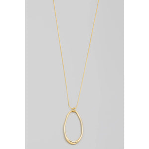 Oval Cutout Pendant Necklace