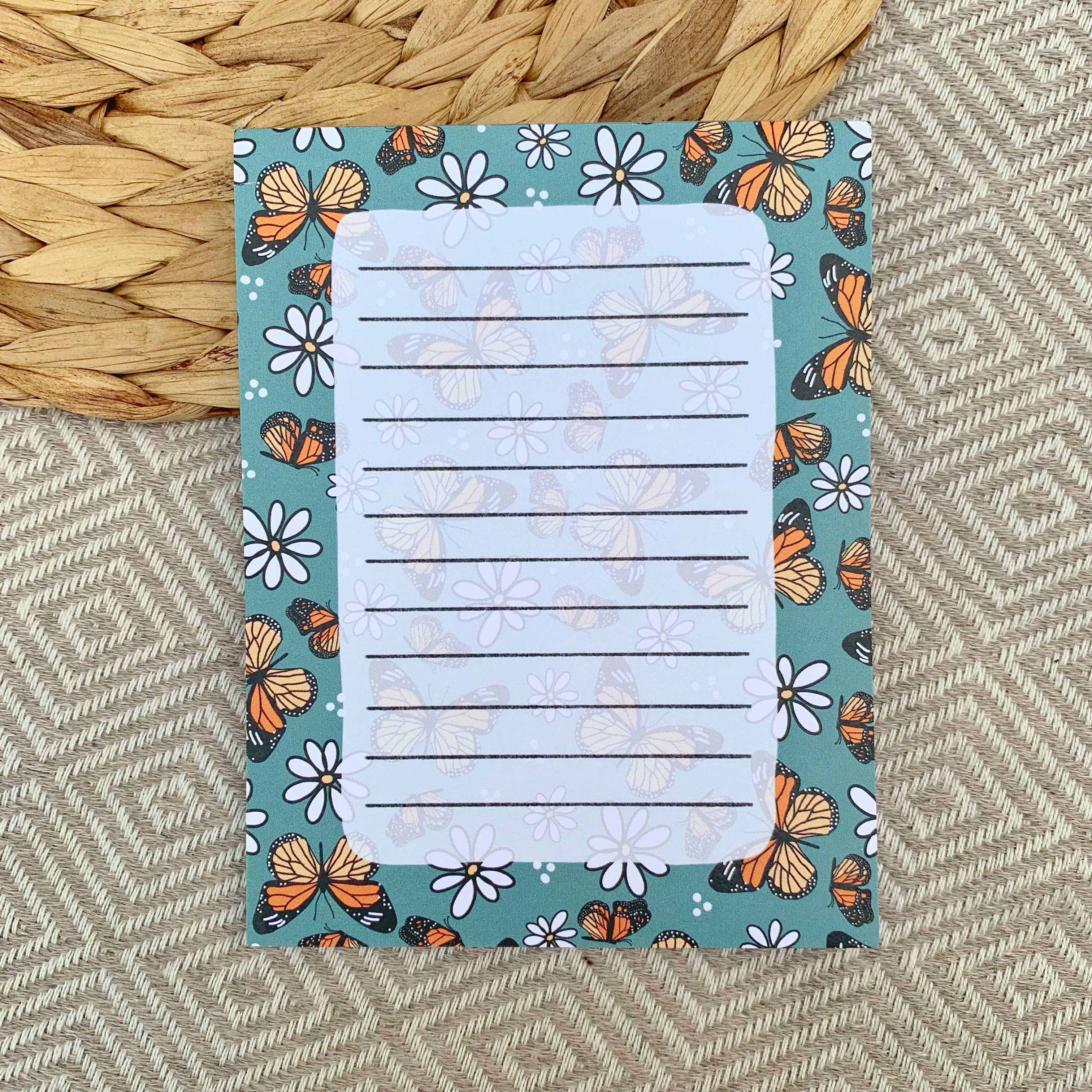 Monarch Butterfly Daisy Notepad