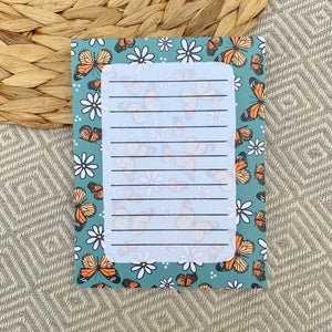Monarch Butterfly Daisy Notepad