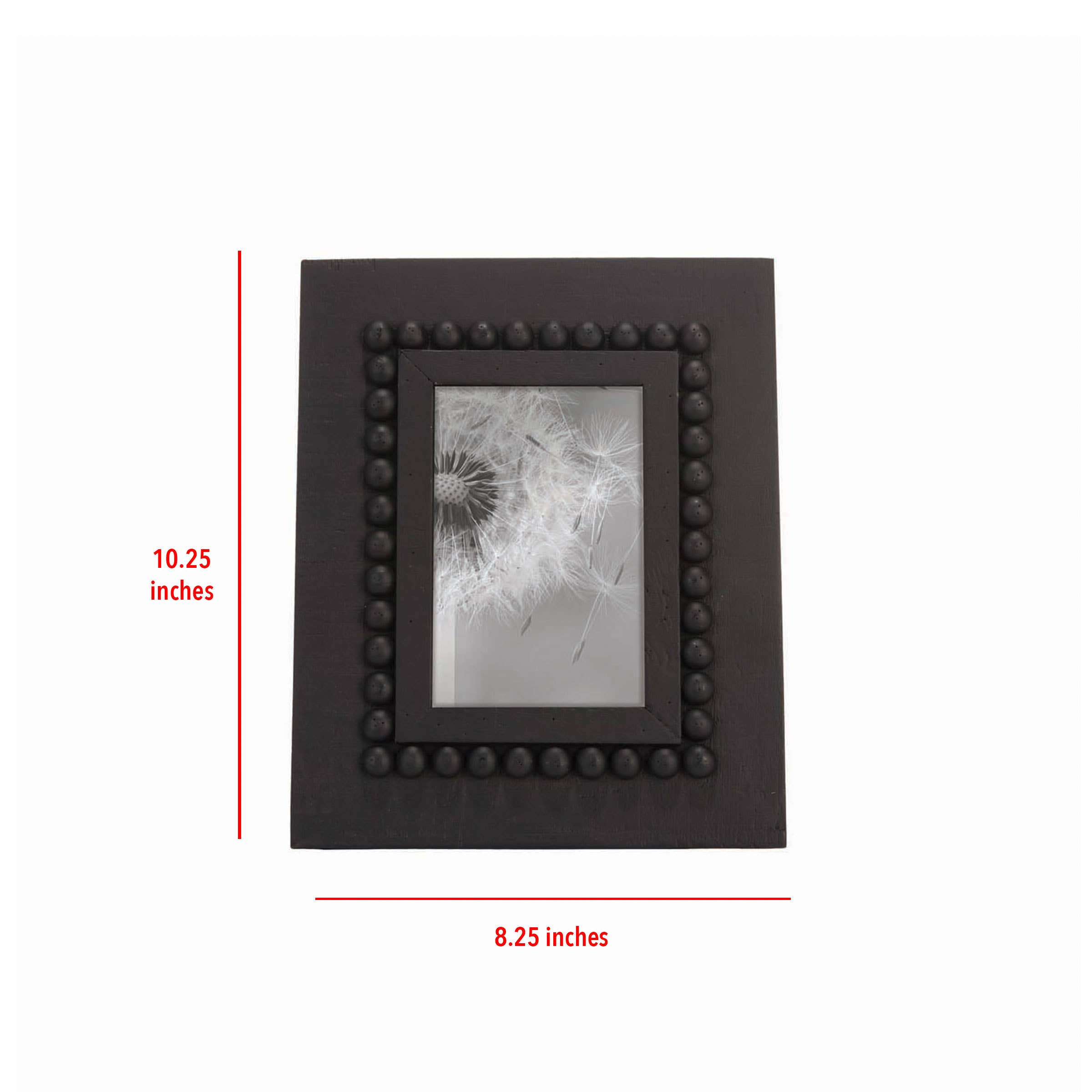 GiGi Black 4x6 Photo Beaded Farmhouse Wood Picture Frame