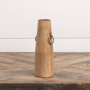 8.25" WOOD CYLINDER VASE