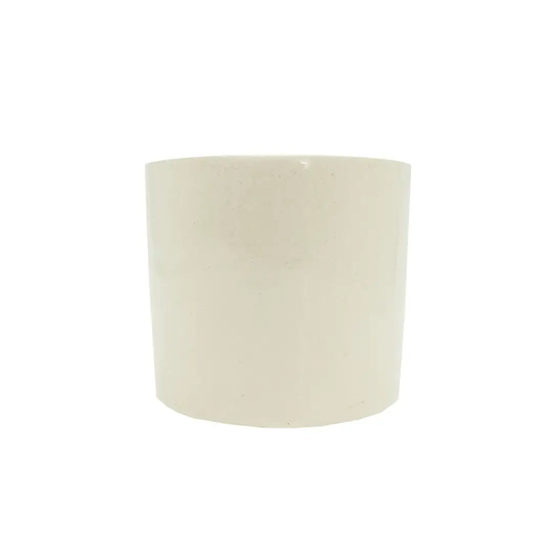 Arlen Ceramic Planter With Carved Wood Plant Stand