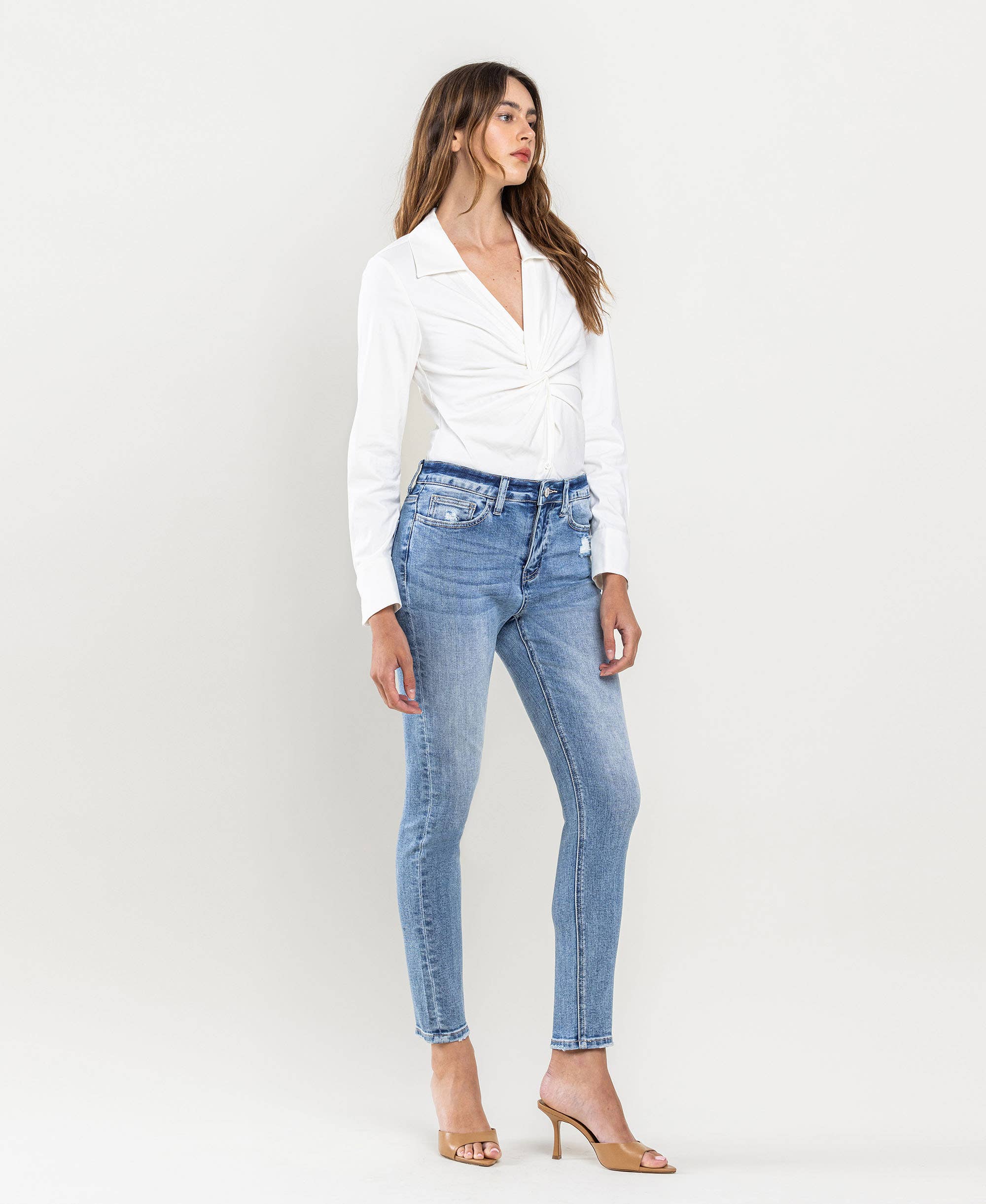 High Rise Ankle Skinny Jean by Lovervet by Vervet