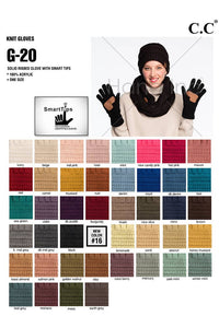 Navy C.C Knitted Touch Screen Compatible Gloves