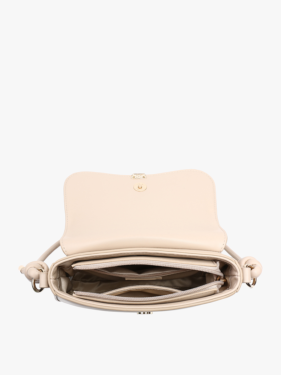 Curved Flapover Shoulder Bag