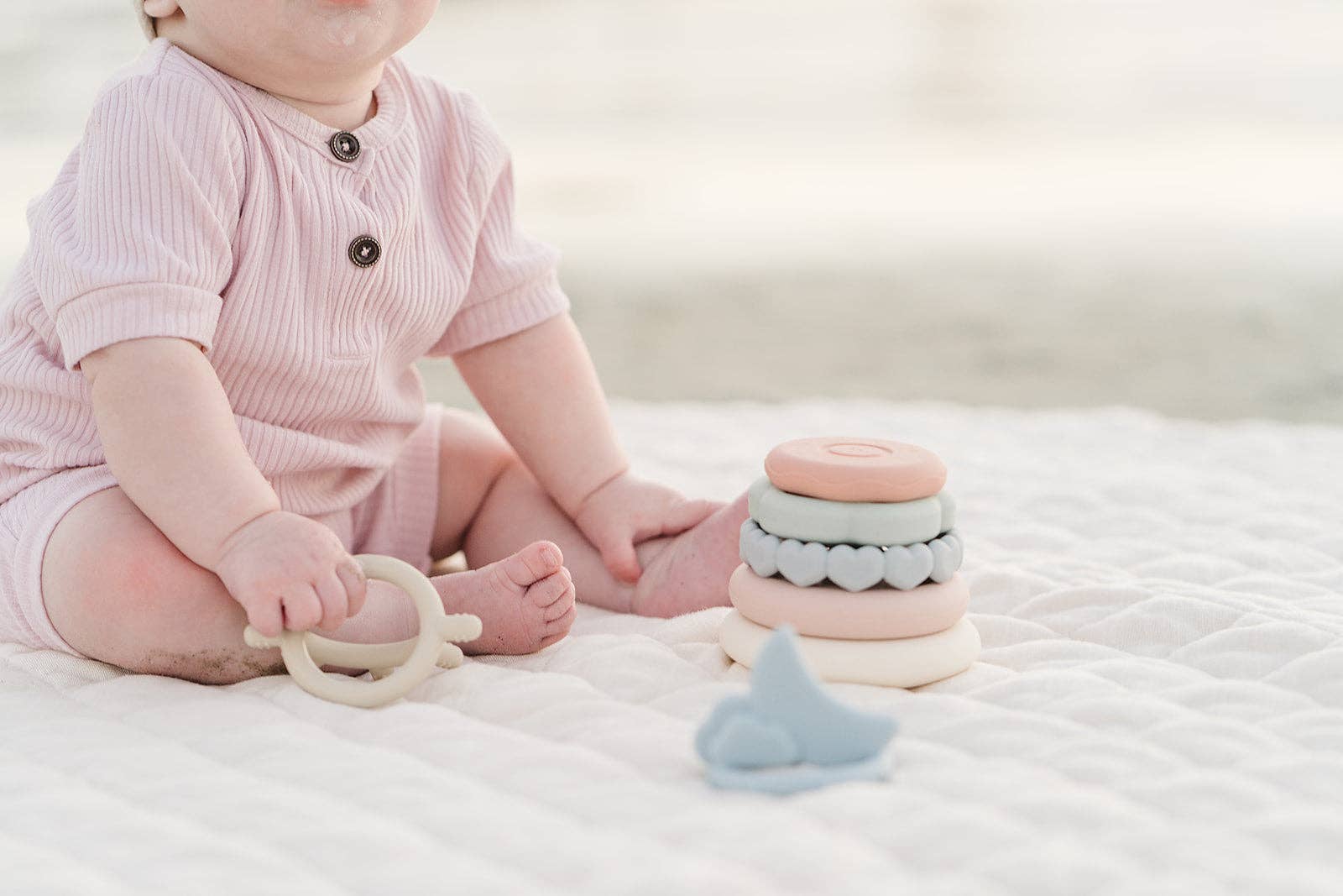 Classic Silicone Stacking Teething Ring Toy