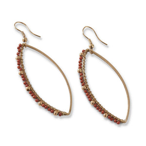 Seed Bead Oval Hoop Earring