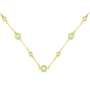 Faceted CZ Necklace | Ice Blu Collection: Milky White / 18K Gold Dipped