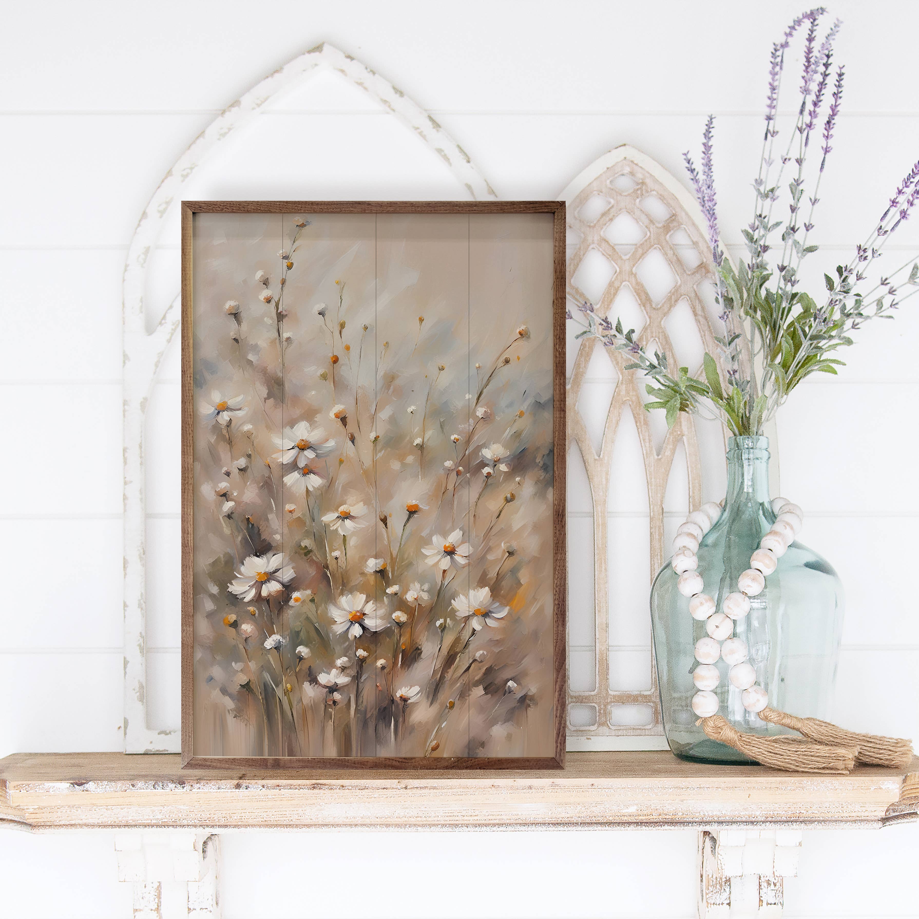 Brown And Tan Daisies: 5 x 8 x 1.5