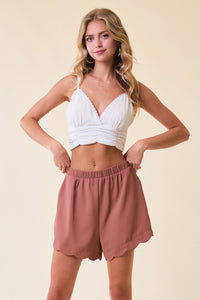 Cinnamon Scallop Shorts