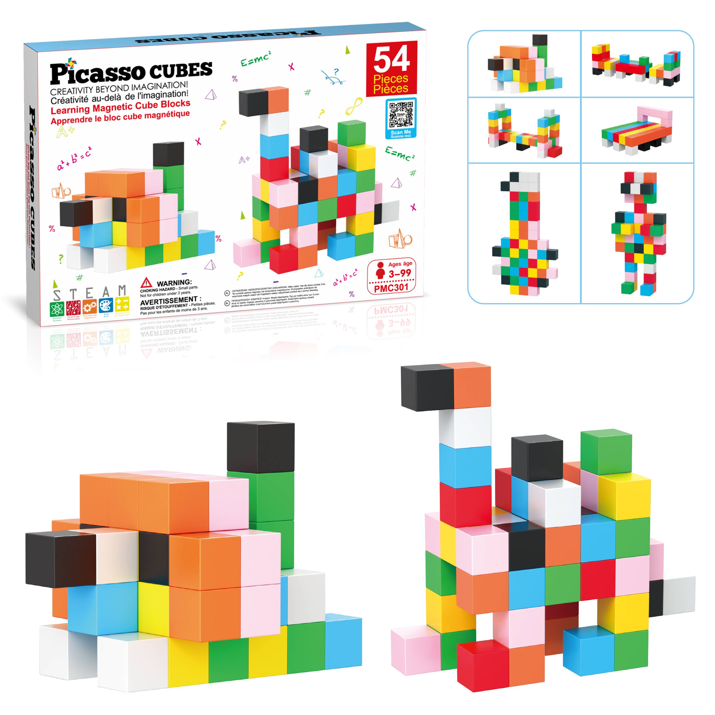 Magnet Cube Building Blocks 54 Pieces 1.2" Magnetic Cube Toy