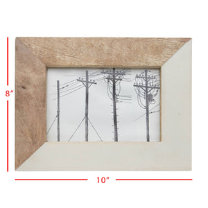 Finn 5x7 Photo Diagonal White Resin and Wood Picture Frame